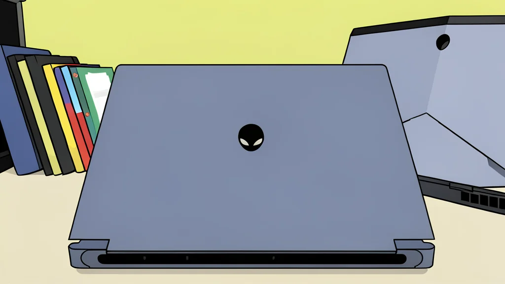 A sleek, angular gaming laptop with a glowing keyboard and a sturdy plastic chassis