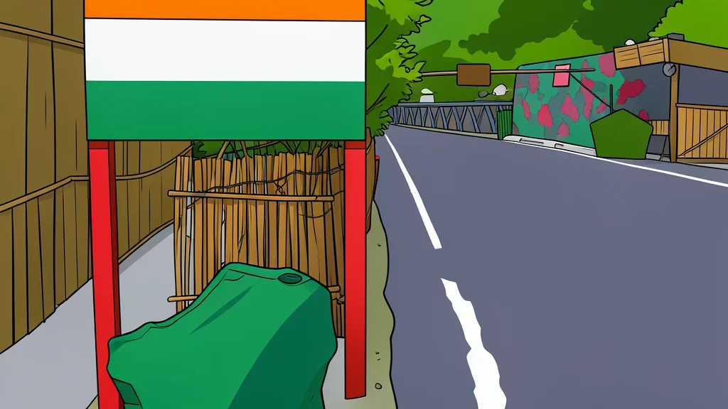 A rugged Himalayan mountain pass with a winding dirt road and a small concrete helipad
