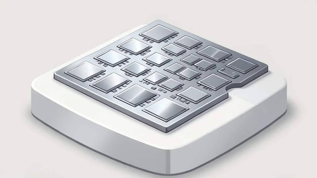 A detailed close-up of a silicon wafer featuring a precise grid of integrated circuits.