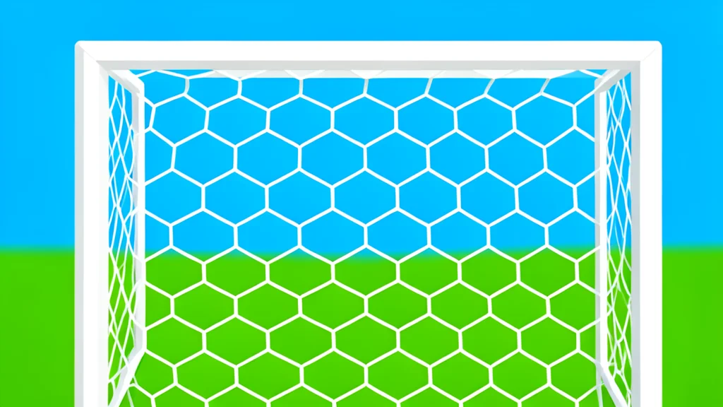 A modern football stadium with green grass and white goalposts under a clear sky