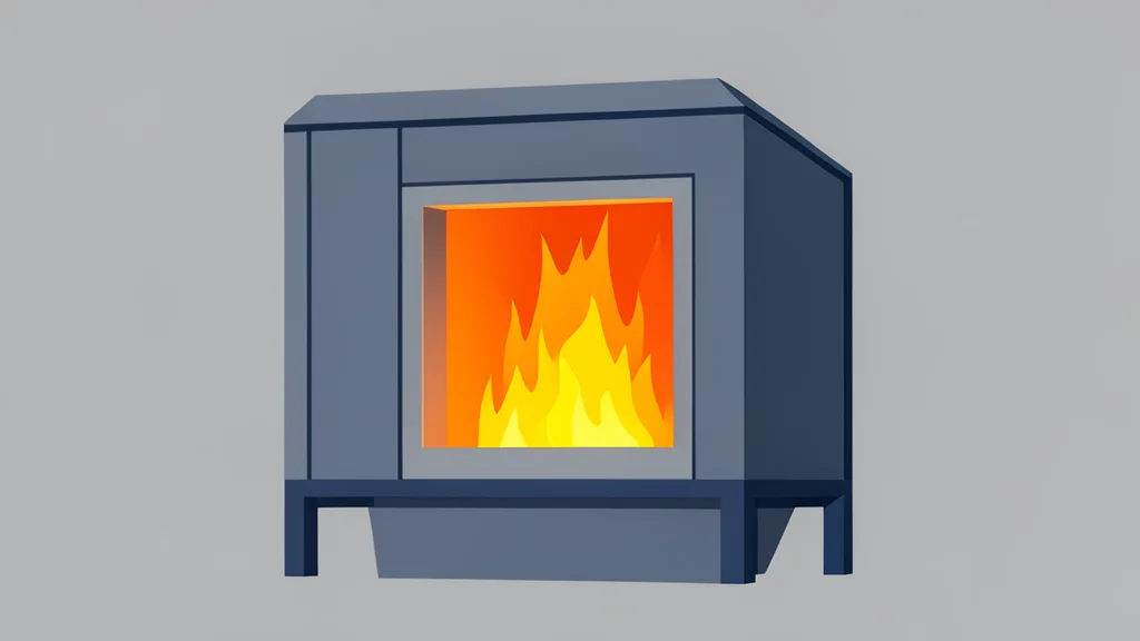 A glass manufacturing furnace with molten material glowing orange inside a steel enclosure