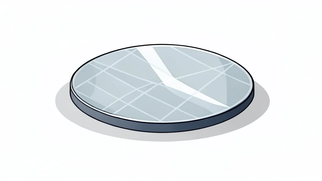A polished silicon wafer resting on a clean, white surface