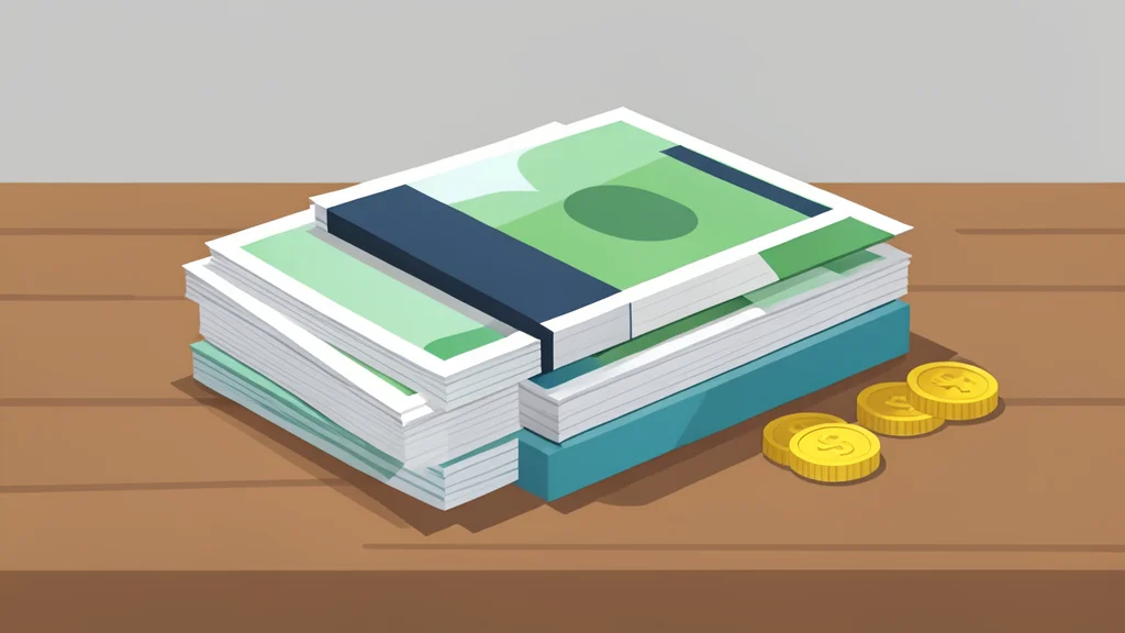 A stack of various national banknotes and coins arranged in a neat pile on a wooden table