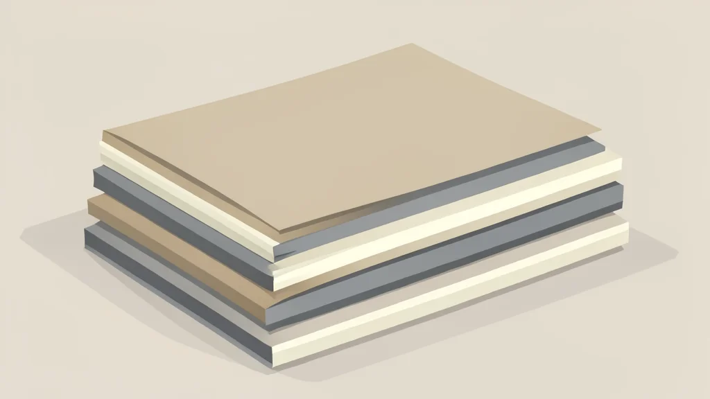 A stack of folded fabric bolts in neutral tones