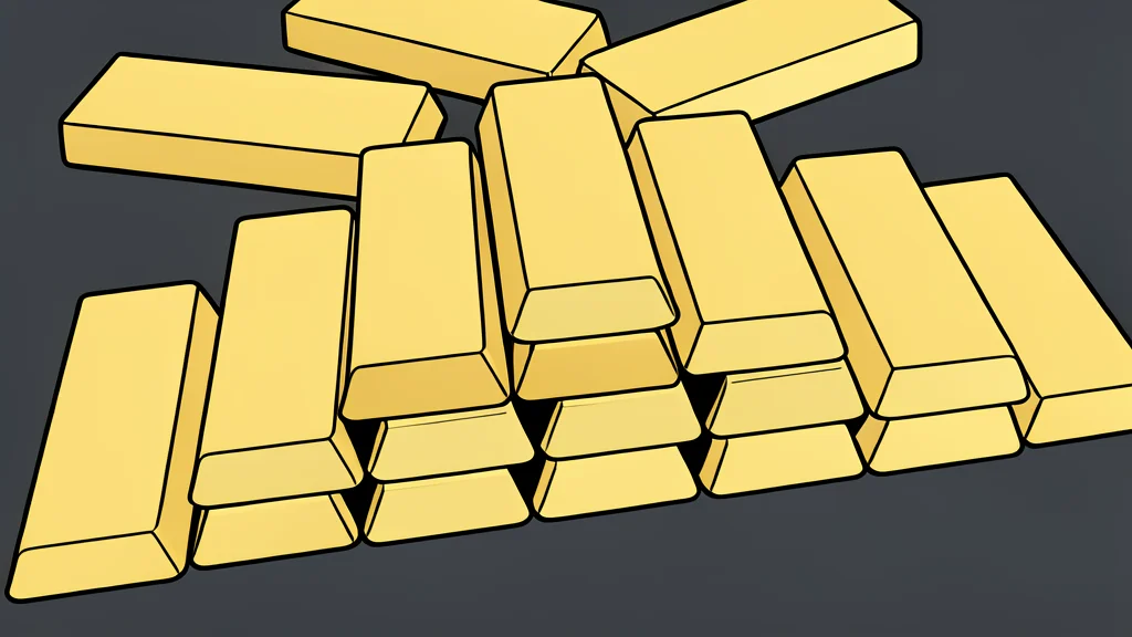 A stack of heavy, shiny gold bars resting on a wooden table