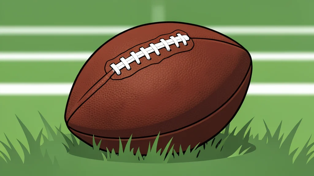 A green football field with white yard lines and goalposts in the distance