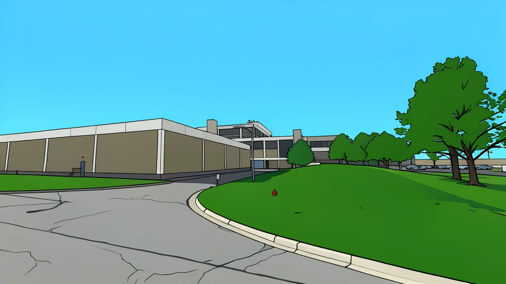 A large, windowless industrial building with rows of external cooling units and ventilation fans on its roof, standing in a flat, open landscape.