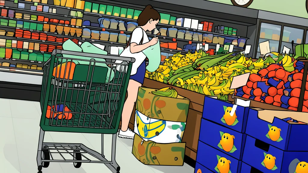 A stack of fresh produce and a gallon of milk on a wooden table