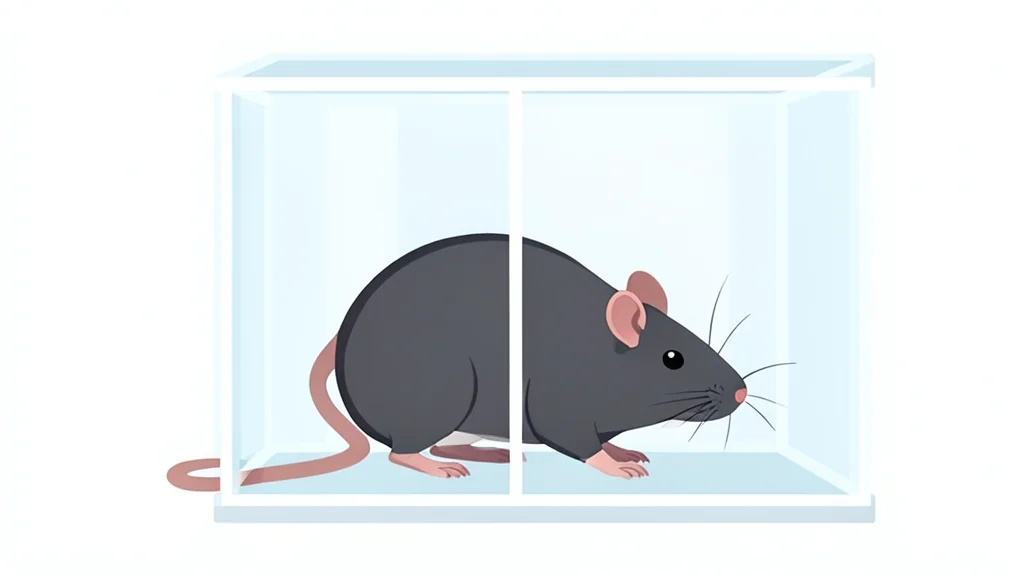 A laboratory mouse in a sterile white cage