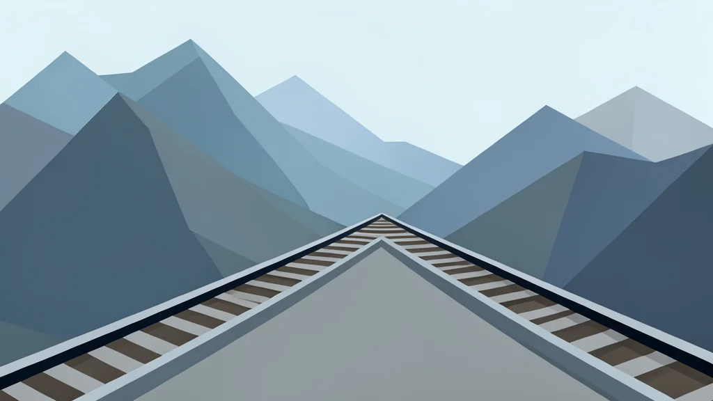 A railway track stretching across a mountainous landscape