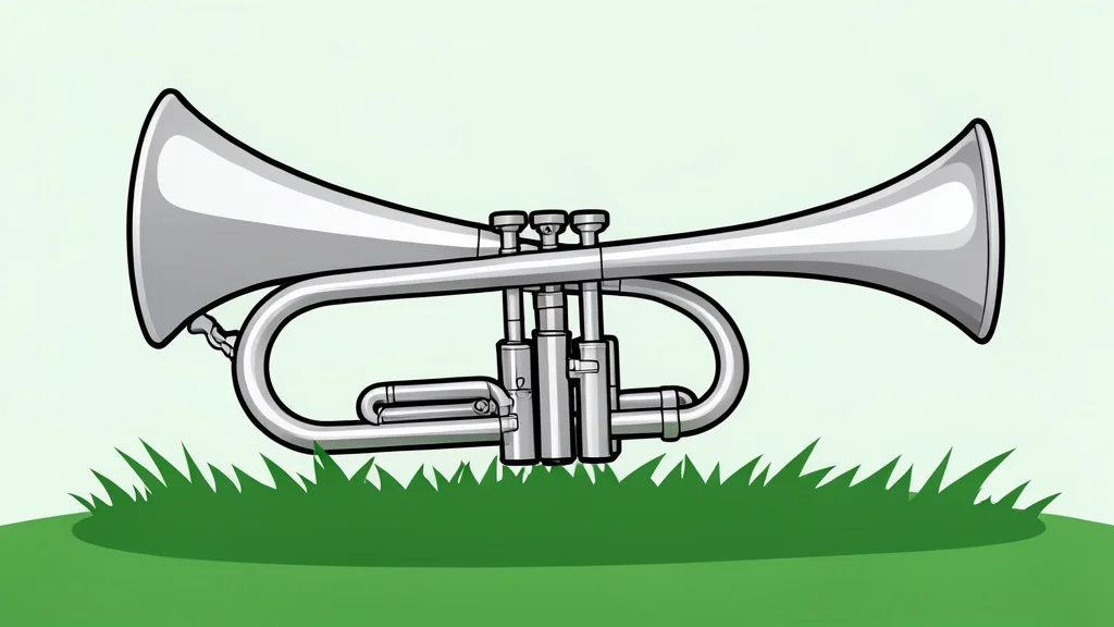 A large marching band formation on a green grass field with brass instruments and drums
