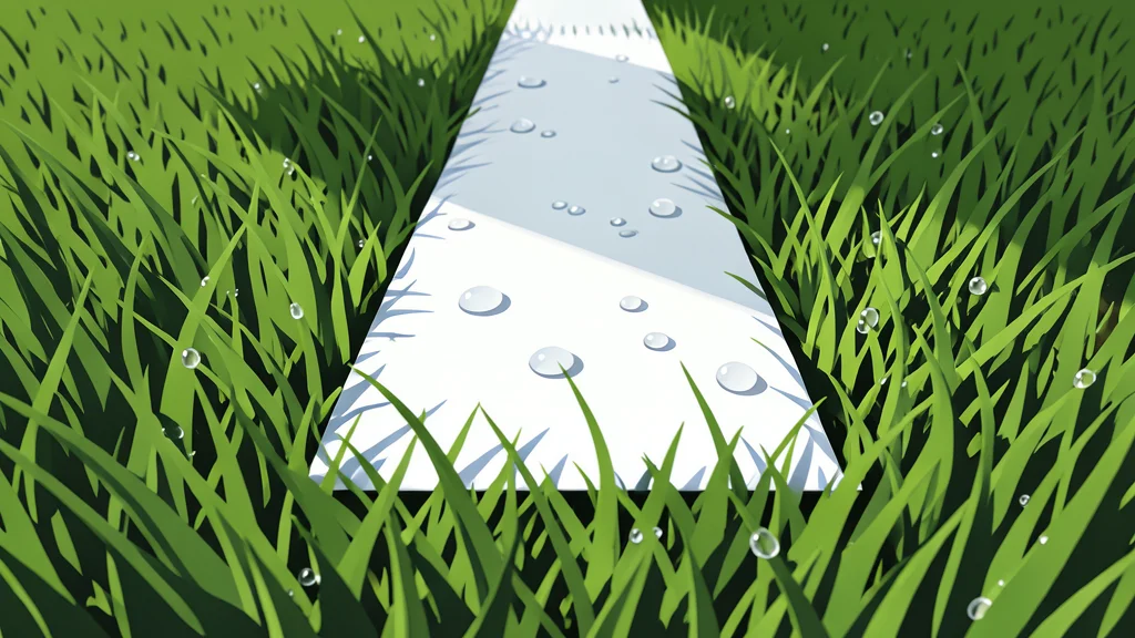 A grassy football field with white yard lines stretching into the distance under a clear sky