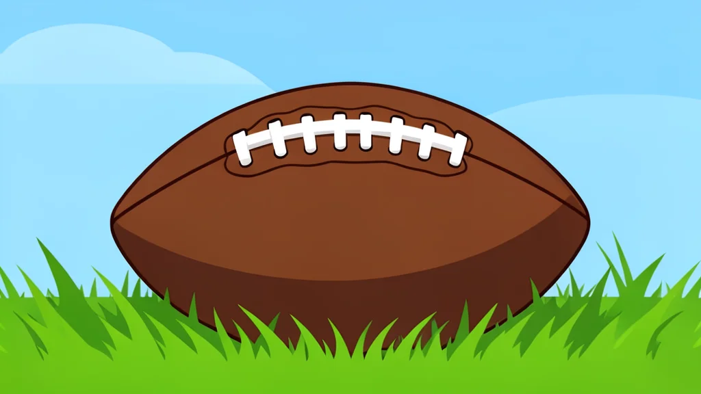 A football resting on a green grass field
