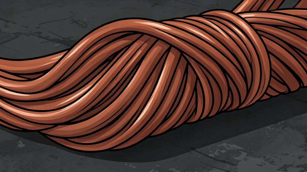 A pile of shiny, reddish-brown metal wires and ingots