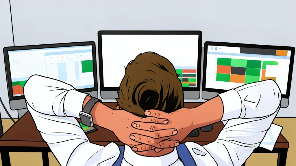 A flat vector illustration of a wooden desk surface holding a neat stack of paper currency and a standard desktop calculator with blank buttons.