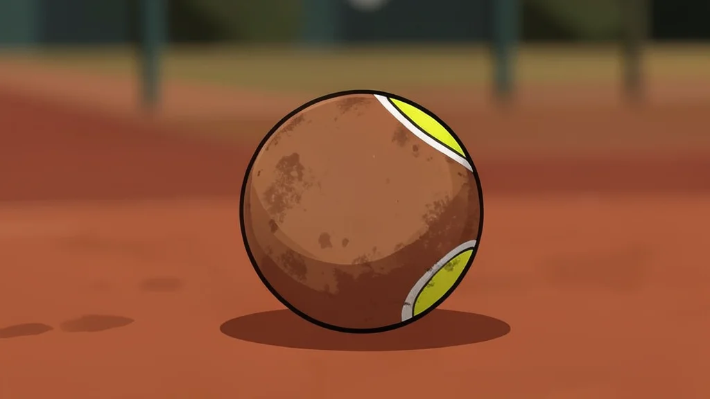 A red clay tennis court with a white net stretched across the center