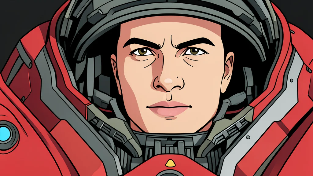 A futuristic sci-fi space marine armor suit standing on a metallic deck