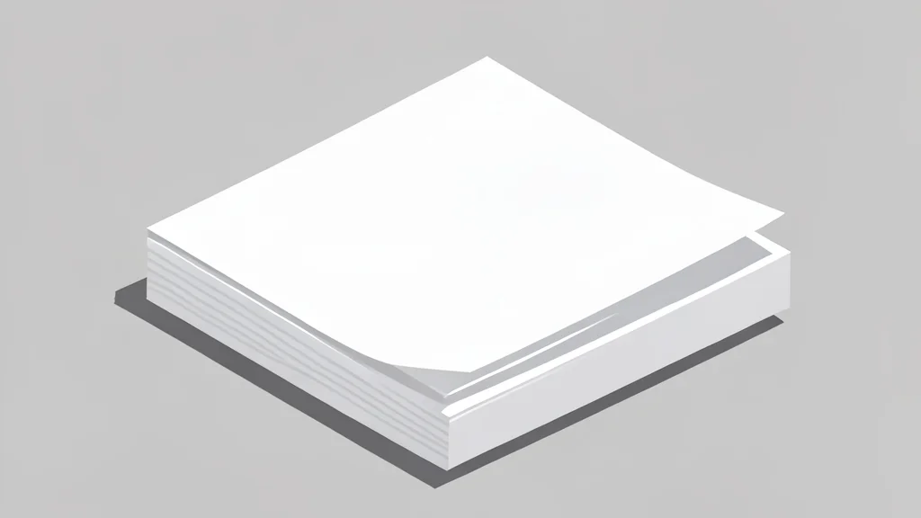 A neat stack of blank white paper certificates resting on a neutral surface.