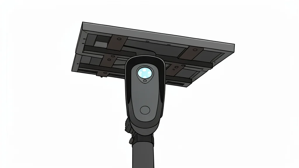 A surveillance camera mounted on a pole overlooking a quiet suburban street