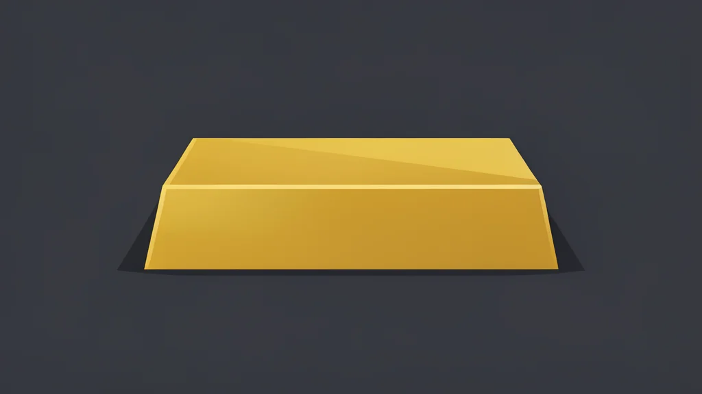A polished gold bar resting on a dark surface