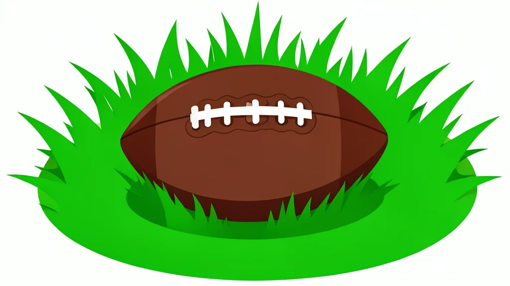 A football resting on green grass