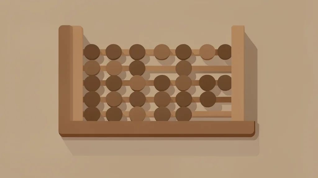 A traditional Japanese wooden abacus resting on a polished desk surface