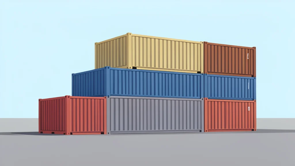 A stack of shipping containers on a dock