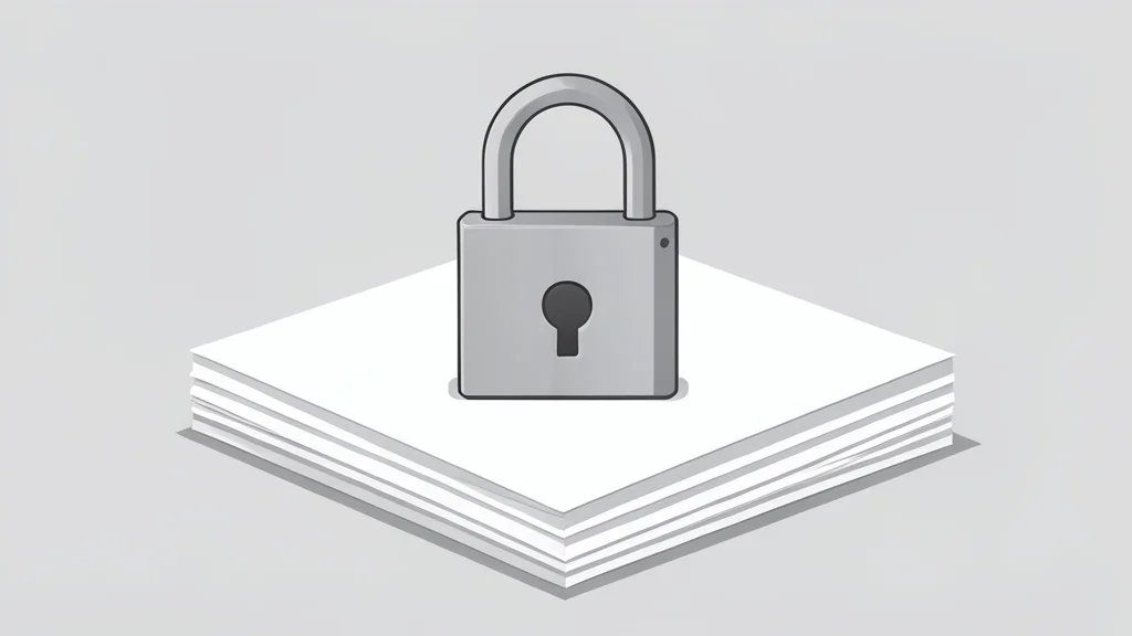 A digital padlock resting on a stack of white paper documents