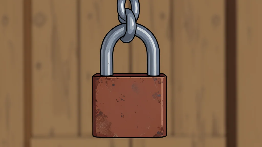 A single house key resting on a wooden table next to a closed notebook