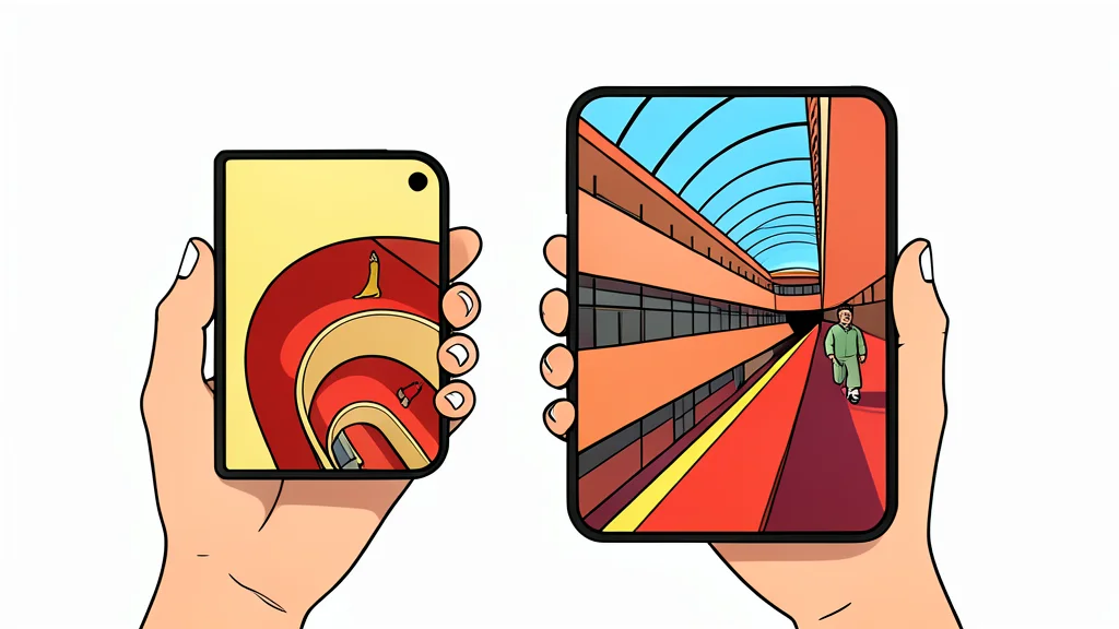 A foldable smartphone with a large inner screen and a smaller outer screen, resting on a wooden desk next to a coffee cup.
