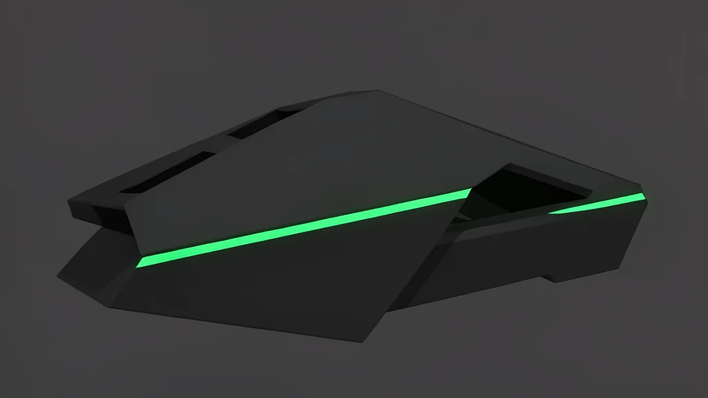 A glowing green circuit board pattern overlaid on a dark, textured surface resembling a video game character's face