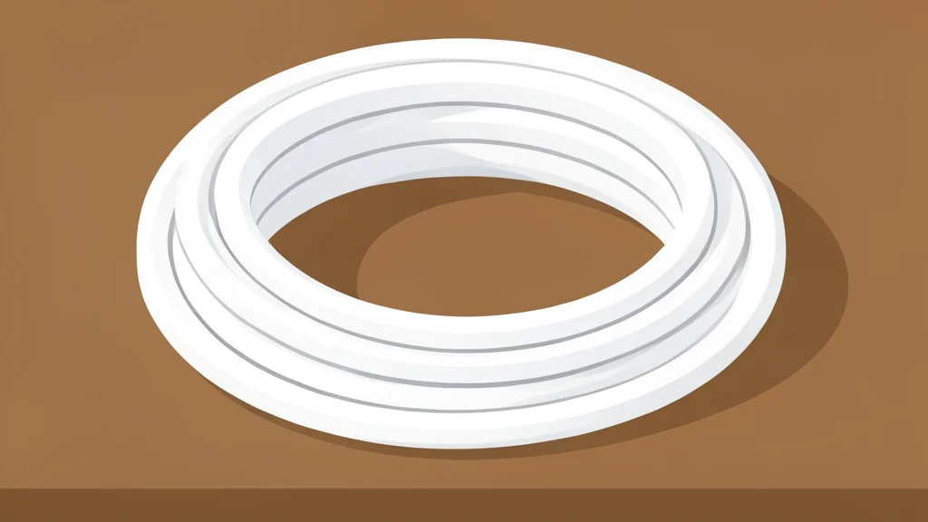 A bundle of white fiber optic cables coiled neatly on a wooden workbench