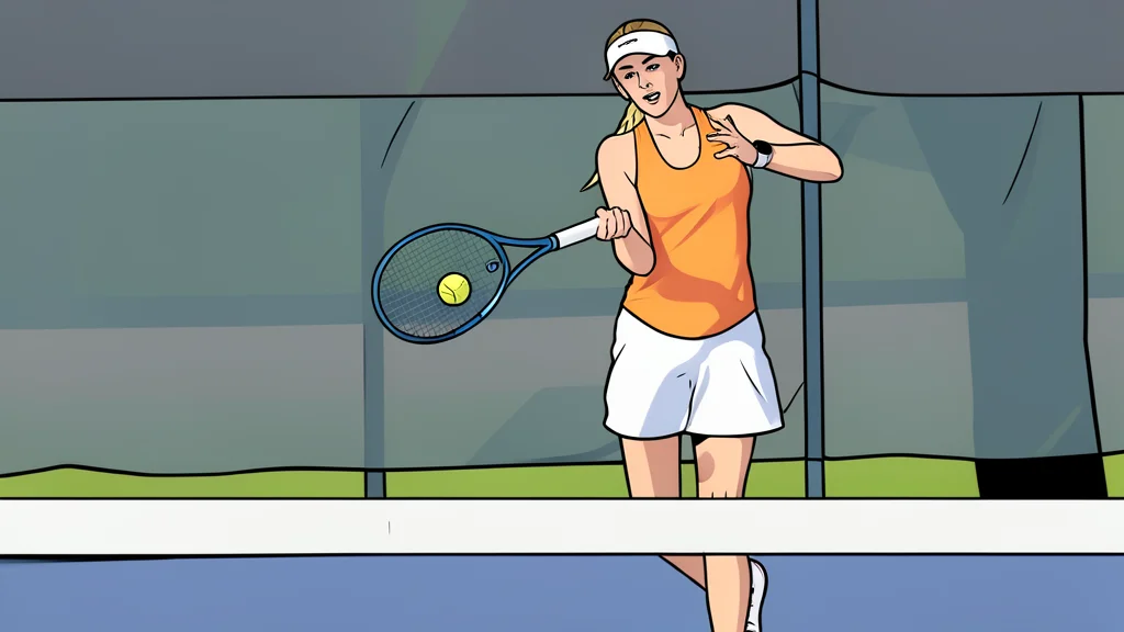 A pair of white tennis rackets resting on a green clay court surface