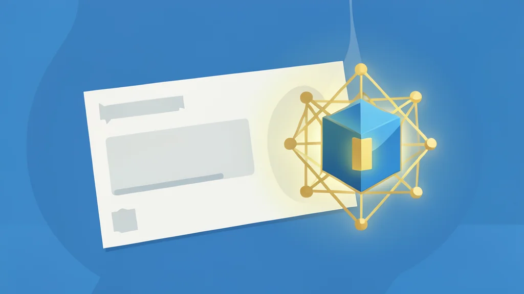 A digital representation of a traditional paper bond certificate merging with a glowing blockchain network node
