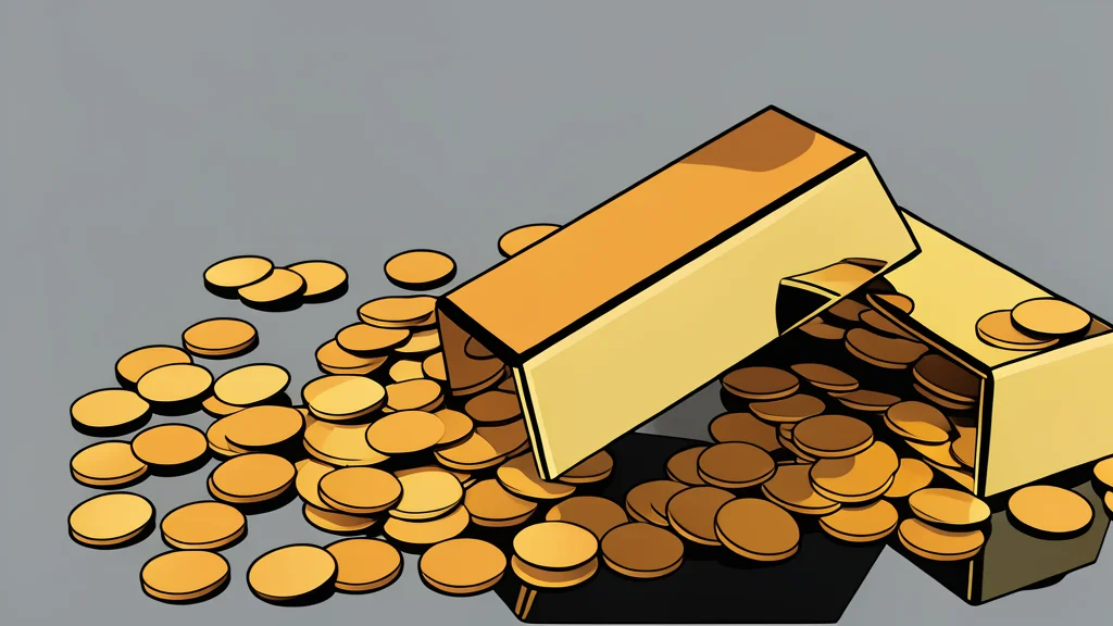 A stack of shiny, yellow metal bars resting on a dark surface