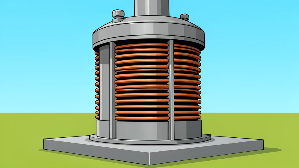 A large industrial natural gas turbine engine situated in an open field