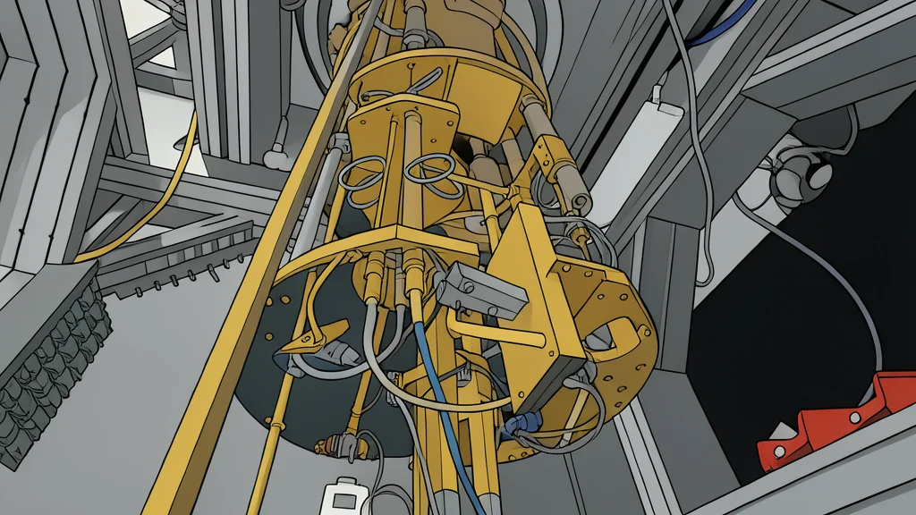 A detailed view of a dark chip substrate with intricate metallic wiring patterns forming a complex grid.