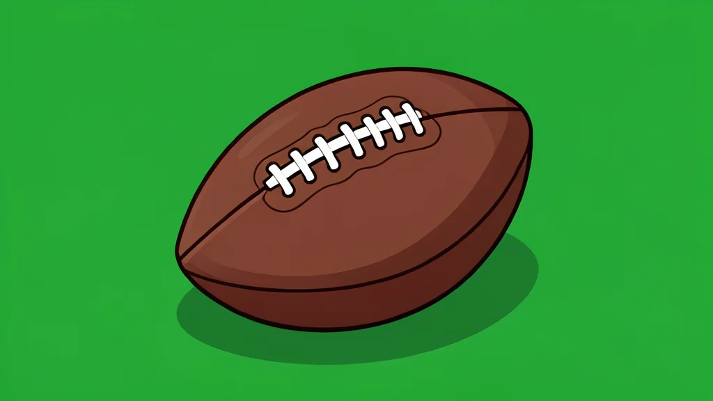 A wide-angle view of a green football field with white yard lines receding into a clear blue sky.