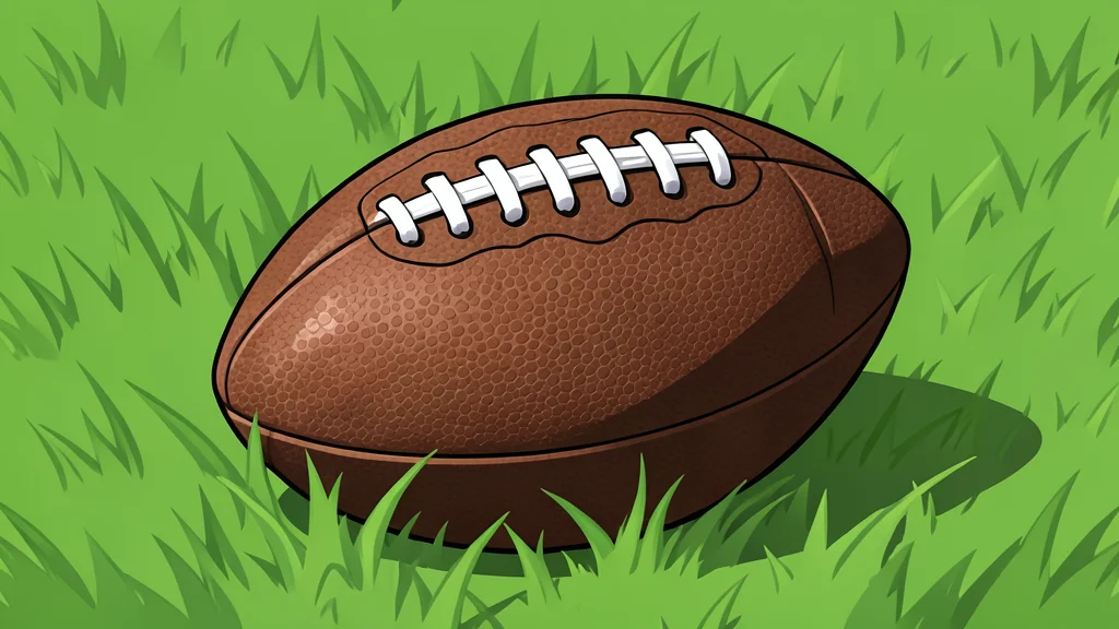 A grassy football field with white yard lines stretching into the distance under a clear sky