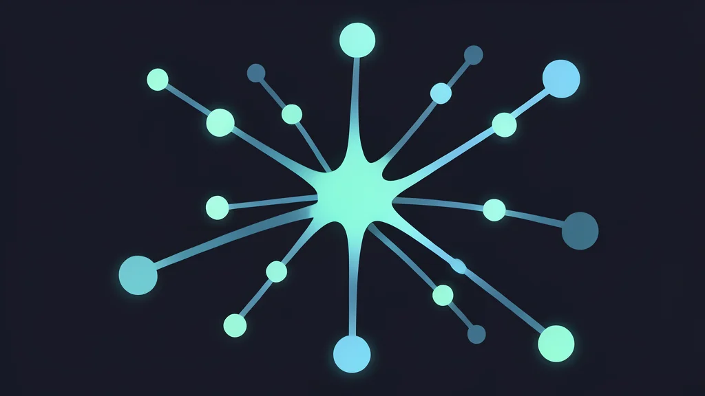 A complex neural network structure glowing in the dark