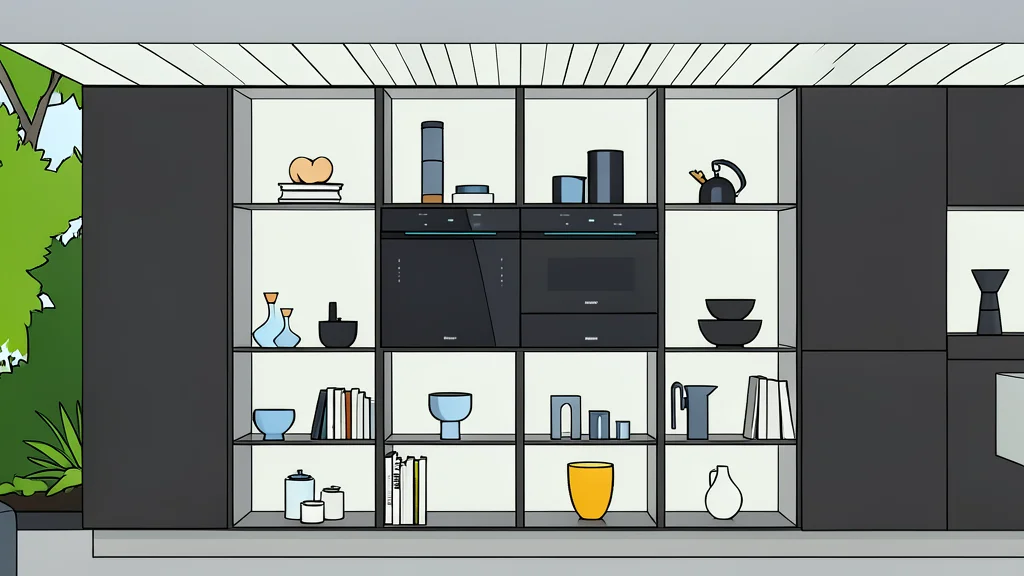 A sleek, built-in kitchen oven with a glowing blue light strip along the front edge
