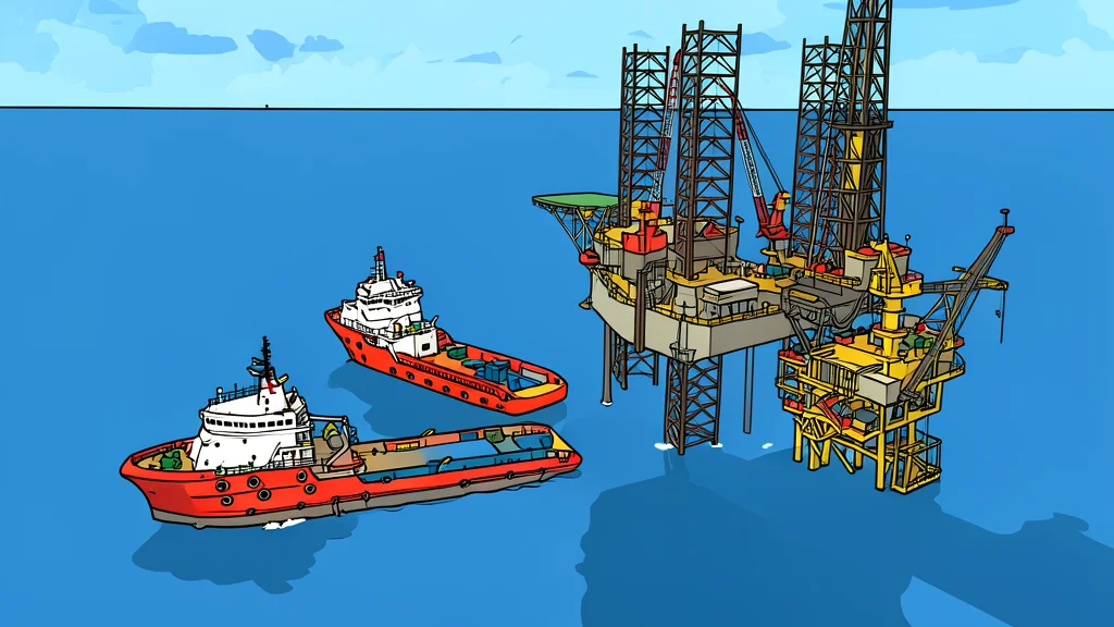 A vast, flat desert landscape under a bright sky with distant oil pumpjacks moving rhythmically in the background