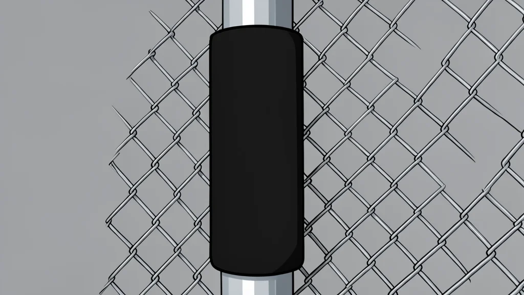 An octagonal fighting cage with padded posts and chain-link fencing