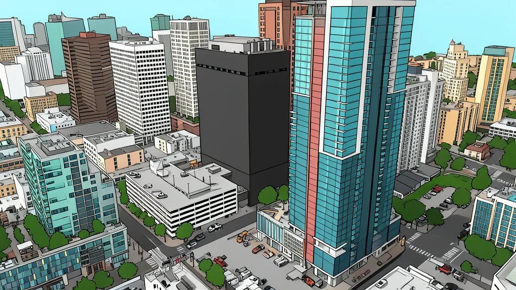 A modern multi-story residential building with balconies