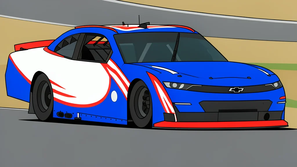 A long, straight stretch of asphalt racing track with white painted lines and tire marks
