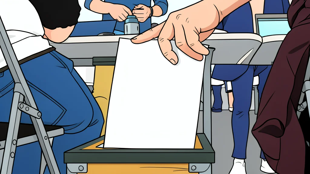 A simple wooden ballot box with a slot on top, sitting on a table in a quiet room