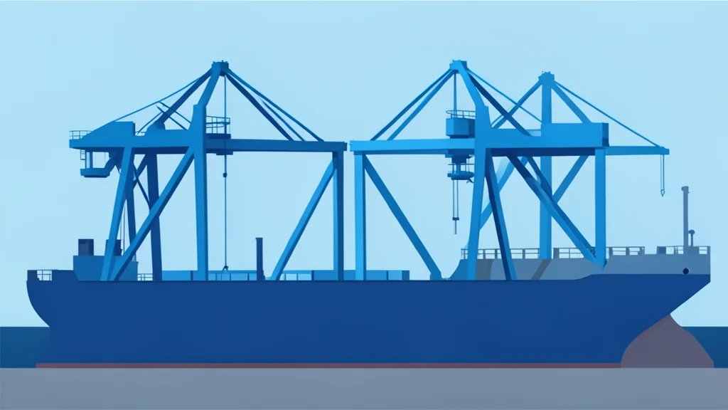 A large industrial shipyard with cranes and steel hulls under construction