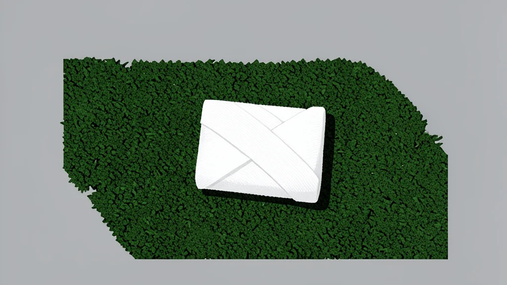 A single white football resting on vibrant green grass, illuminated by soft, natural light.