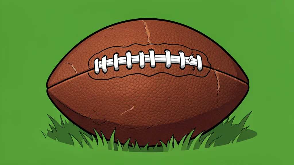 A large, empty stadium bowl with green grass and white yard lines under a clear sky