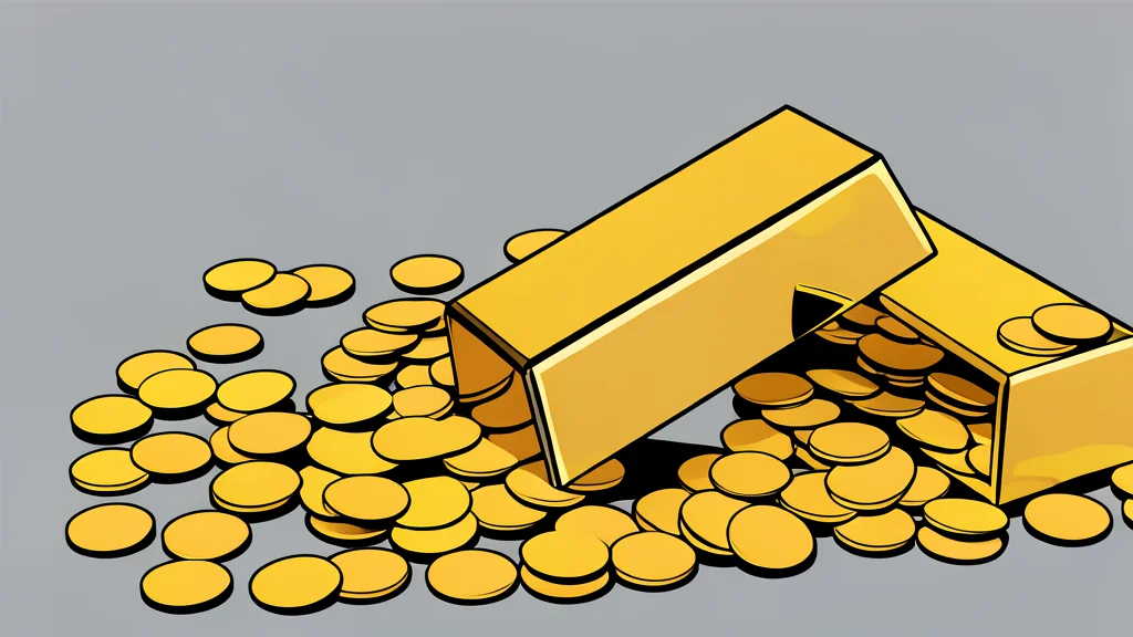 A stack of shiny gold bars resting on a dark surface